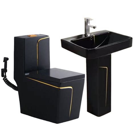 Modern Square Sanitary Ware Wc Combo Ceramic Toilet Sink Set Bathroom