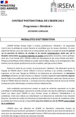 CONTRAT POSTDOCTORAL DE L IRSEM 2021 Programme Résident