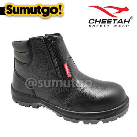 Jual Cheetah 7111H Sepatu Safety Proyek Semi Boot Resleting Hitam