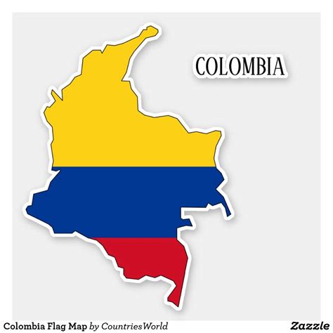 Colombia Flag Map Sticker