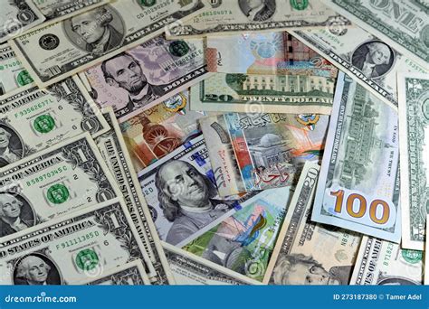 Background Of American Usa Dollars Cash Money Banknotes Of Different