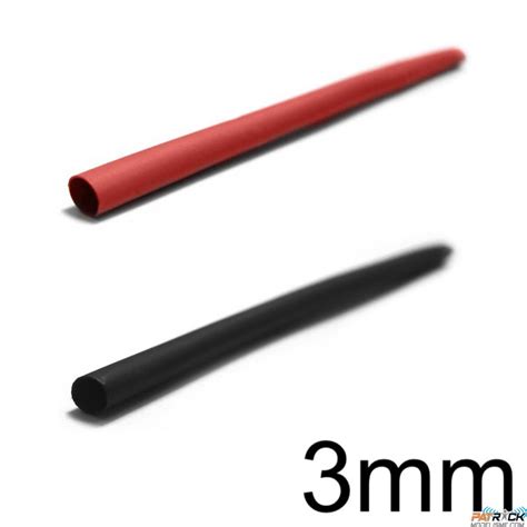 Gaine thermorétractable 3mm livré 50cm noir et 50cm rouge