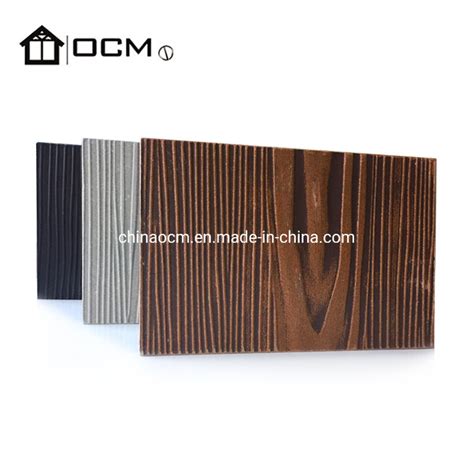 Ocm Brand Non Asbestos Fireproof External Wall Cladding Wood Grain