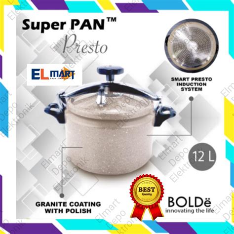 Jual Presto Cooker Super Pan BOLDE 12 Liter Panci Presto Granite