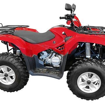 Red Atv Quad Bike Isolated On White Sticker For Sale By Goceris