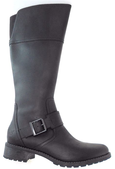 TIMBERLAND 6915B BETHEL TALL WOMEN'S BLACK LEATHER BOOTS- Boots