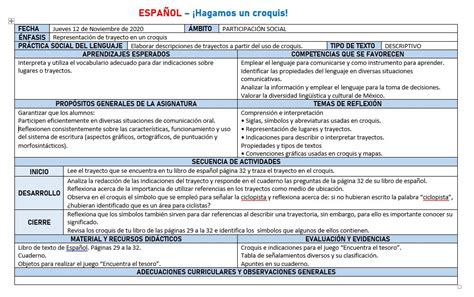 Planeaci N Del Cuarto Grado Con Actividades De Acuerdo A Los