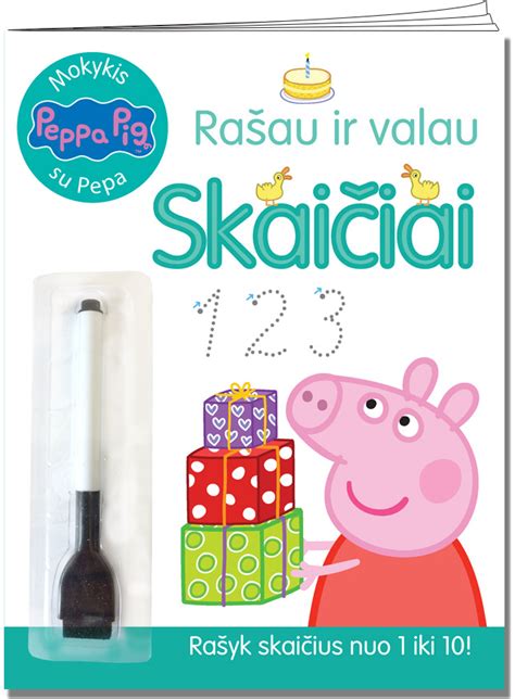 Peppa pig Rašau valau Skaičiai Pegasas