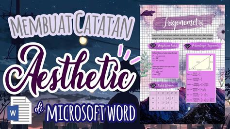 Cara Membuat Catatan Aesthetic Di Microsoft Word YouTube