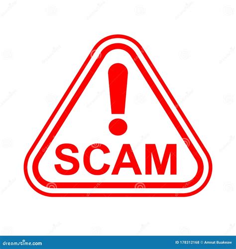 Scam Triangle Sign Red for Icon Isolated on White, Scam Warning Sign ...