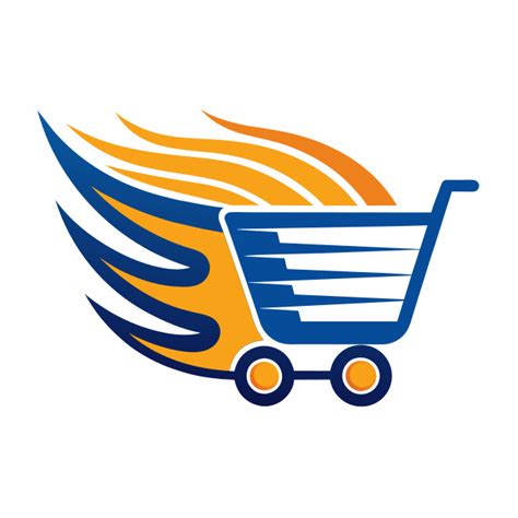 Shopping Cart Goes Fast Modern Logo Recraft