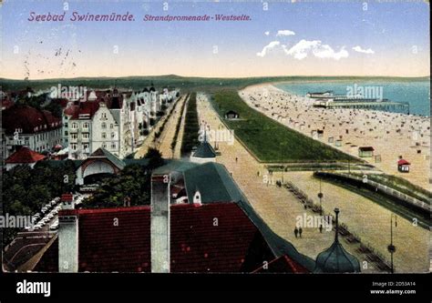 winouj cie Swinemünde Pommern Strandpromenade Westseite Meer