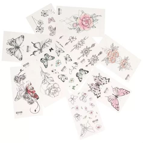 Blatt Vintage Tempor Re Tattoos Schmetterling Tattoos Aufkleber