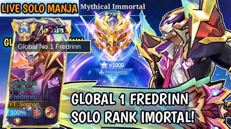 Live Santai Top Global Fredrinn Solo Rank Ke Youtube