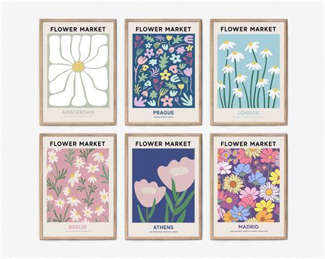 Flower Market Print Set Of 6 Printable Flower Market Set London