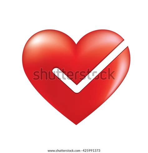 Check Mark Heart Vector Illustration Isolated Vector De Stock Libre