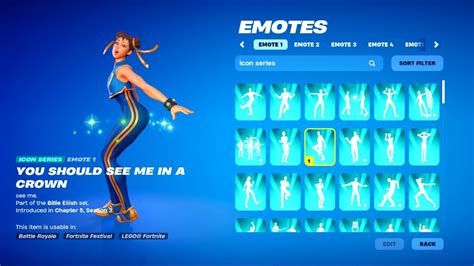 All Fortnite Icon Series And New Tiktok Emotes Youtube