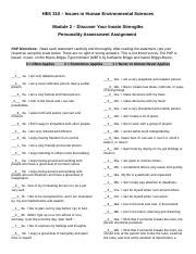 M Personality Assessment Worksheet Docx Hes Issues In Human