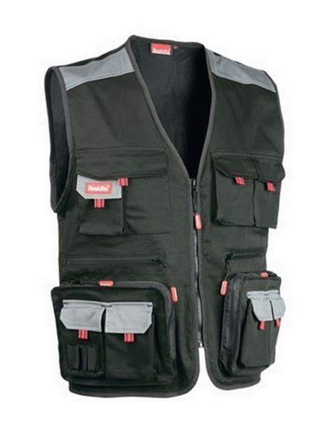 Makita Work Tool Vest Black And Grey Large Anglia Tool Centre