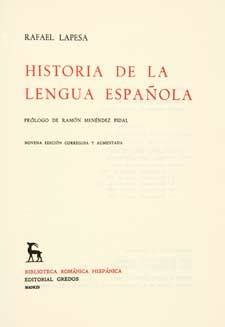 Historia de la lengua española by Rafael Lapesa Goodreads