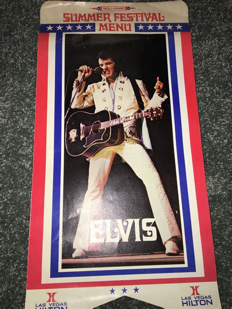 ELVIS Summer Festival Menu 1972 OLD LAS VEGAS HILTON Souvenir VTG RCA