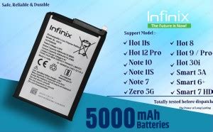 Infinix Mobile Battery For BL 49GX Infinix Hot 11s Note 7 Note 10 Hot