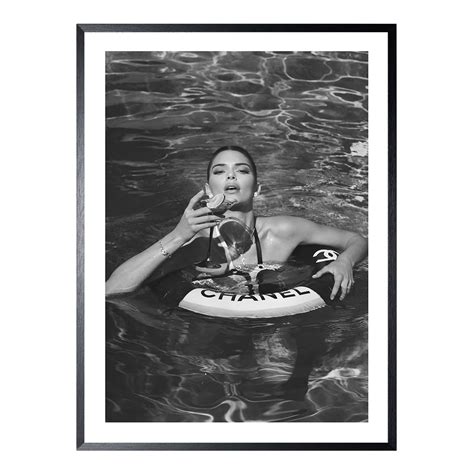 Chanel Woman In Pool Black White Wall Deco Global Furniture