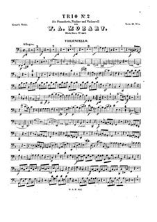 Piano Trio No 7 In D Minor K 442 Piano Trios For Violin Cello And