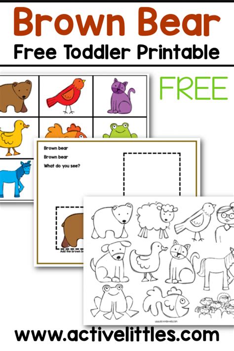 Free Brown Bear Color Matching Printable for Toddlers - Active Littles