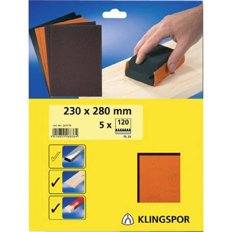 Papier Abrasif De Finition X Mm K Klingspor Leroy Merlin