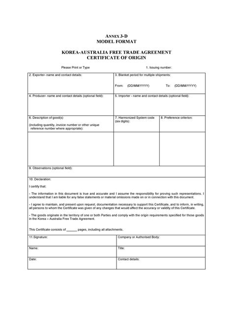 Printable Certificate Of Origin Templates Free Inside