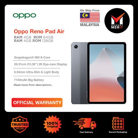 OPPO Pad Air Tablet Qualcomm Snapdragon 680 4G 10 36 Inches IPS