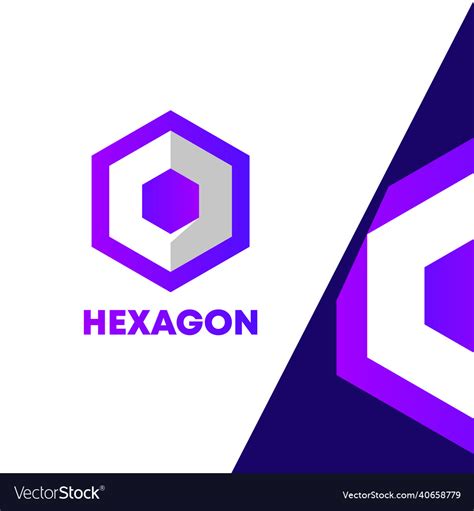 Modern colorful hexagon shape logo design template