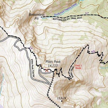 Outdoor Trail Maps Colorado 14ers Series Map - Pikes Peak | REI Co-op ...