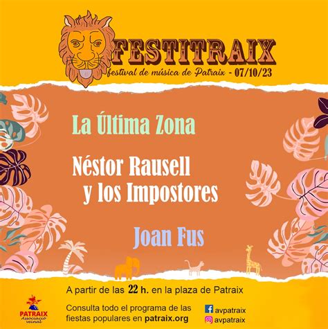 Programa Fiestas Populares De Patraix 2023 Associació Veïnal De Patraix