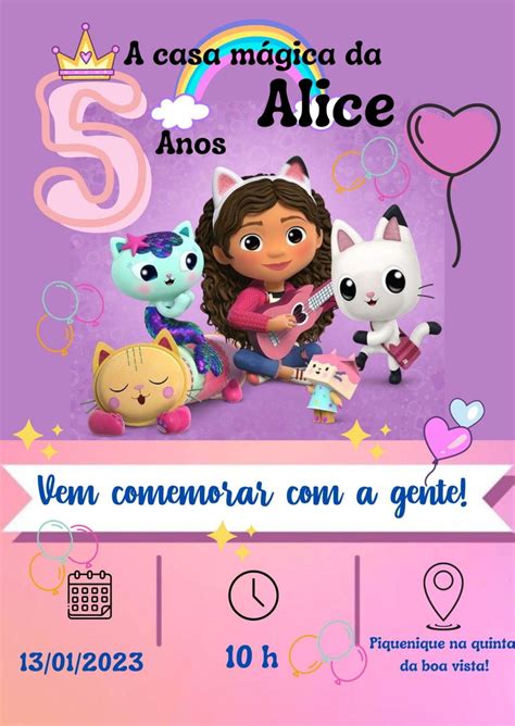 Covite Digital a Casa Mágica da Gaby no Elo7 Agatha Personalizados