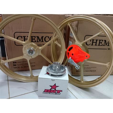 Jual Velg Brt Chemco Racing Set Blue Gold Shopee Indonesia