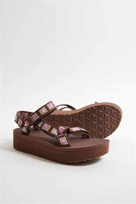 Teva Crochet Flatform Universal Sandals Urban Outfitters Uk