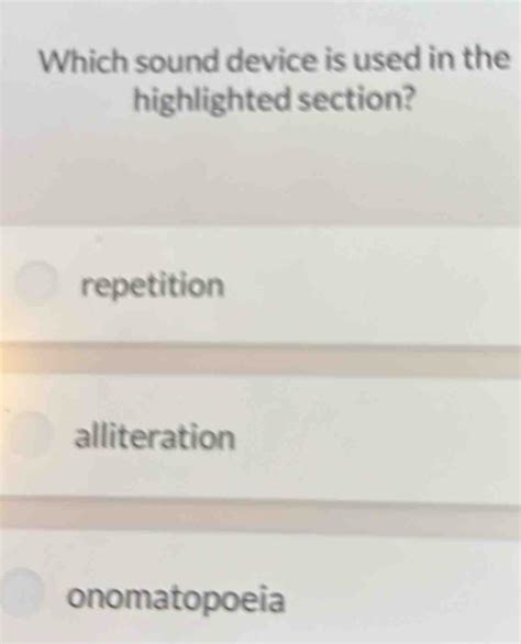 Which Sound Device Is Used In The Highlighted Section Repetition