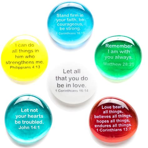 Buy Scripture Glass Stones Six Of Your Favorite Inspiring Bible Verses On Translucent And