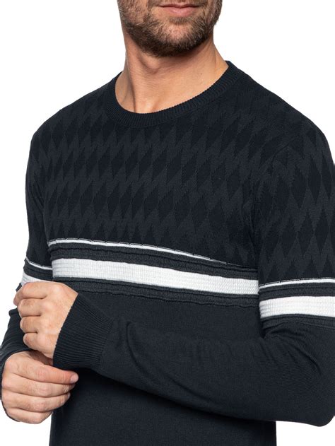 Blusa Masculina Tricot Listra Gola Redonda Basiq Men Azul Oqvestir