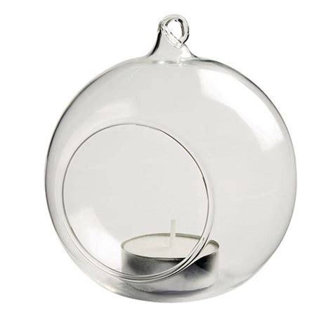 Clear Glass Bauble Hanging Glass Tealight Holder Tea Light Holder Hanging Glass Tea Light