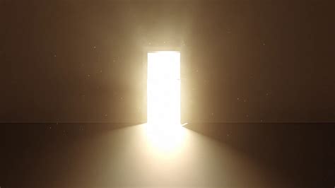 Door Opens In A Dark Room And Bright Light Fills The Room Slowly