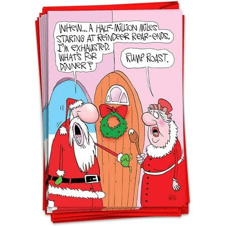 NobleWorks - 12 Funny Cards for Christmas - Boxed Cartoon Greeting ...