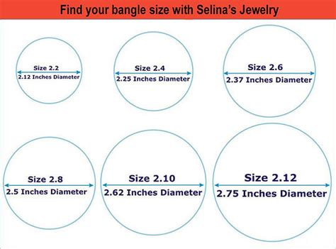 Bangle Size Chart | United States | Selina's Jewelry