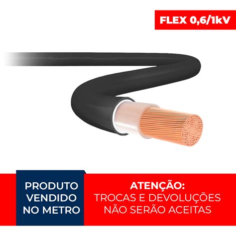 Cabo Flexível 4mm² 0 6 1kV 90 Preto SIL