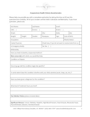 Fillable Online HEALTH HISTORY QUESTIONNAIRE Please Help Me Provide