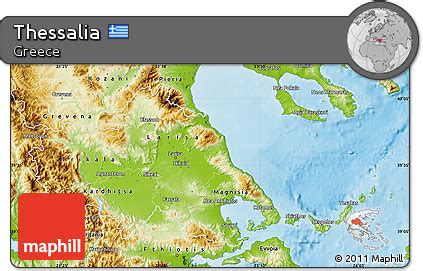 Free Physical Map of Thessalia