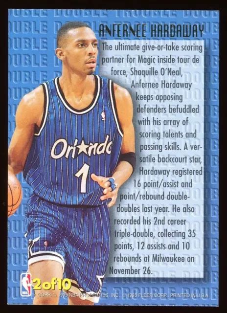 1995 96 FLEER ULTRA 2 ANFERNEE PENNY HARDAWAY Carte D Insertion Double