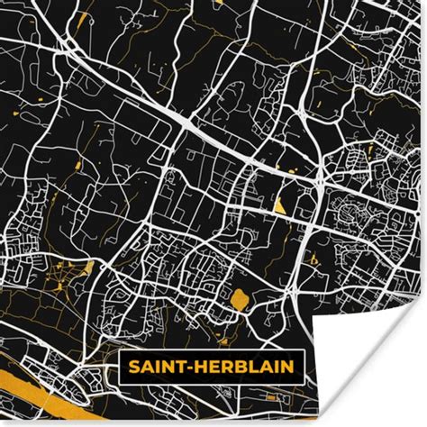 Poster Kaart Stadskaart Saint Herblain Plattegrond Frankrijk